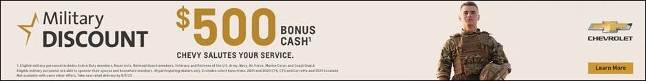 Military Discount $500 Bonus Cash