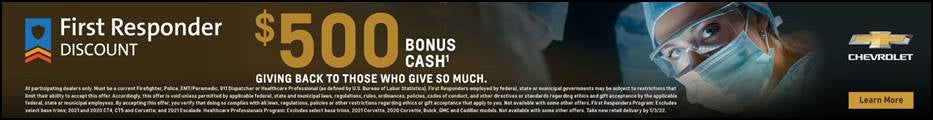 First Responder Discount $500 Bonus Cash