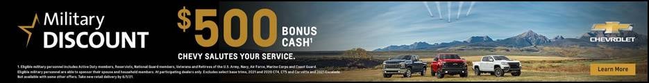 Military Discount $500 Bonus Cash